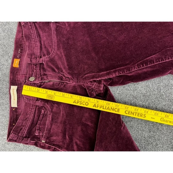 Pilcro The Letterpress Stet Velvet Skinny Stretch Pants Maroon Size 29 - Picture 6 of 9